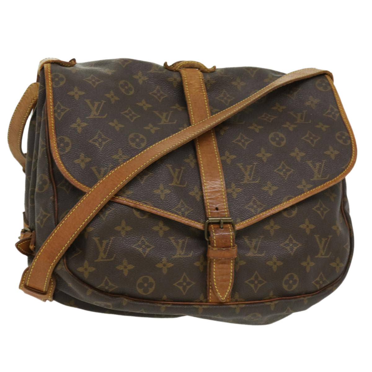 LOUIS VUITTON Monogram Saumur 35 Shoulder Bag M42254 LV th2994