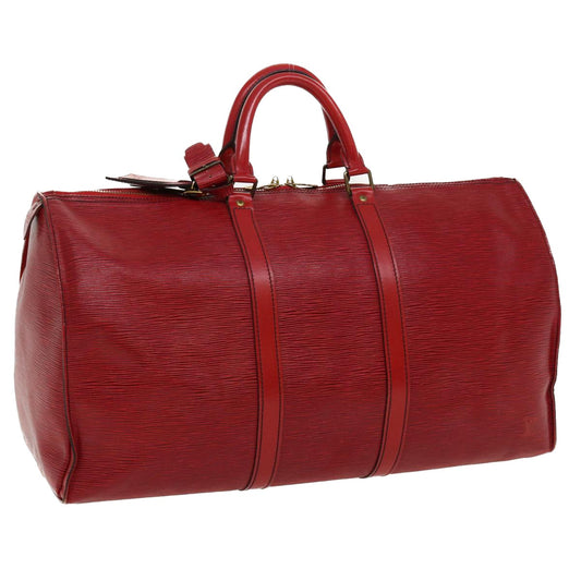LOUIS VUITTON Epi Keepall 50 Boston Bag Red M42967 LV th3286