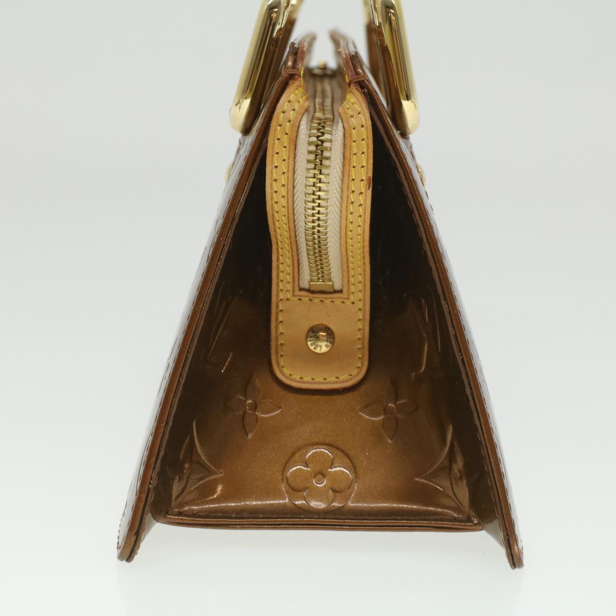 LOUIS VUITTON Monogram Vernis Mini forsythe Hand Bag Bronze M91120 th3388