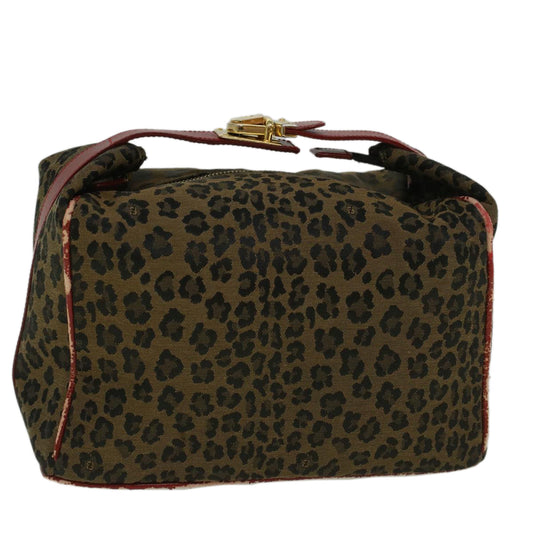 Luxury FendiLeopard Hand Bag Nylon Brown Redth4301