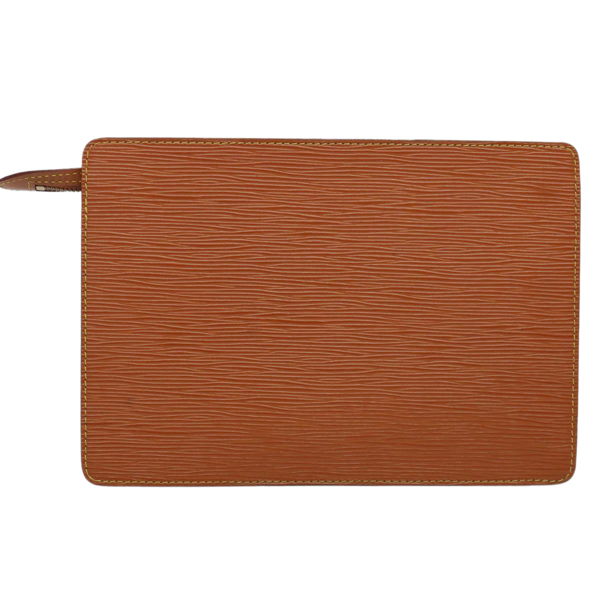 LOUIS VUITTON Epi Pochette Homme Clutch Bag Brown Zipang gold M52528 th4383