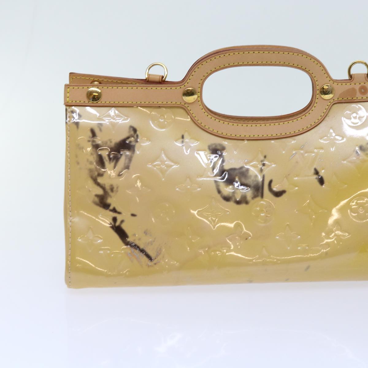 LOUIS VUITTON Monogram Vernis Roxbury Drive Bag Marshmallow Pink LV th4443