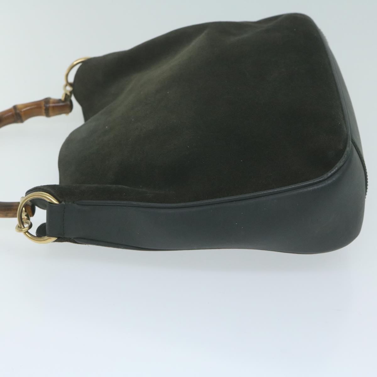 GUCCI Bamboo Hand Bag Suede 2way Black 001 1014 1638 0  th4447