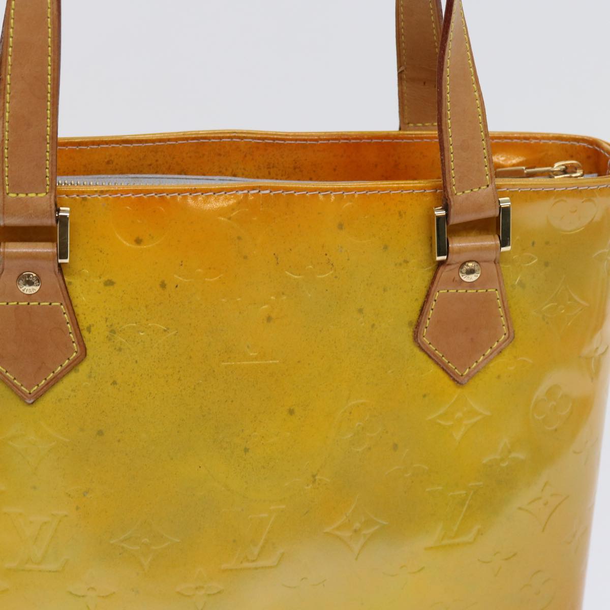 LOUIS VUITTON Monogram Vernis Houston Hand Bag Gris M91053 LV th4449
