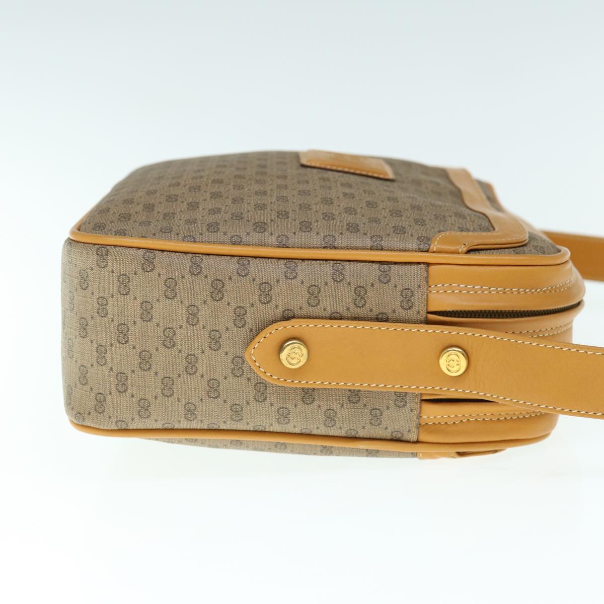 GUCCI Micro GG Supreme Shoulder Bag PVC Leather Beige  th4487