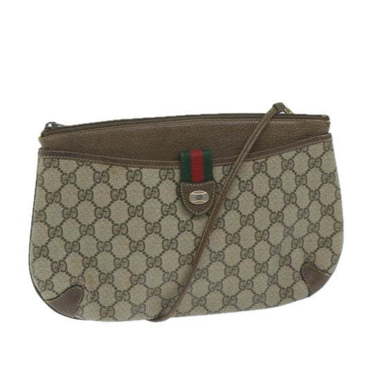 GUCCI GG Supreme Web Sherry Line Shoulder Bag Beige Red 39 02 026  th4493