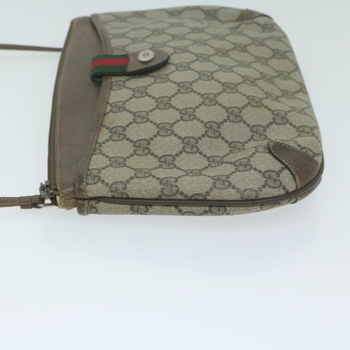 GUCCI GG Supreme Web Sherry Line Shoulder Bag Beige Red 39 02 026  th4493