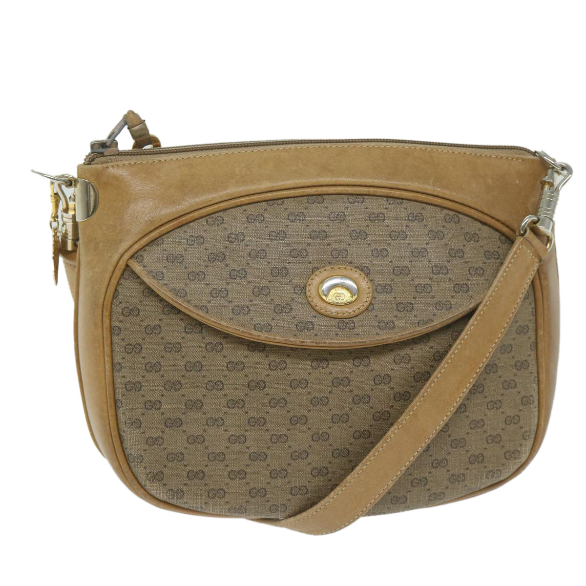 GUCCI Micro GG Supreme Shoulder Bag PVC Leather Beige 001 261 1095  th4494