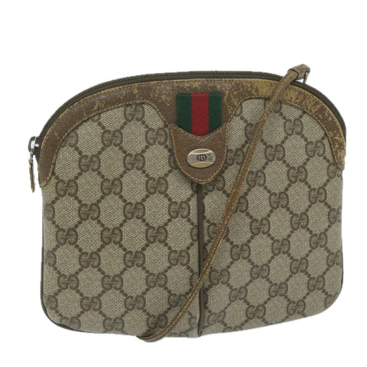 GUCCI GG Supreme Web Sherry Line Shoulder Bag Beige Red 98 02 047  th4497
