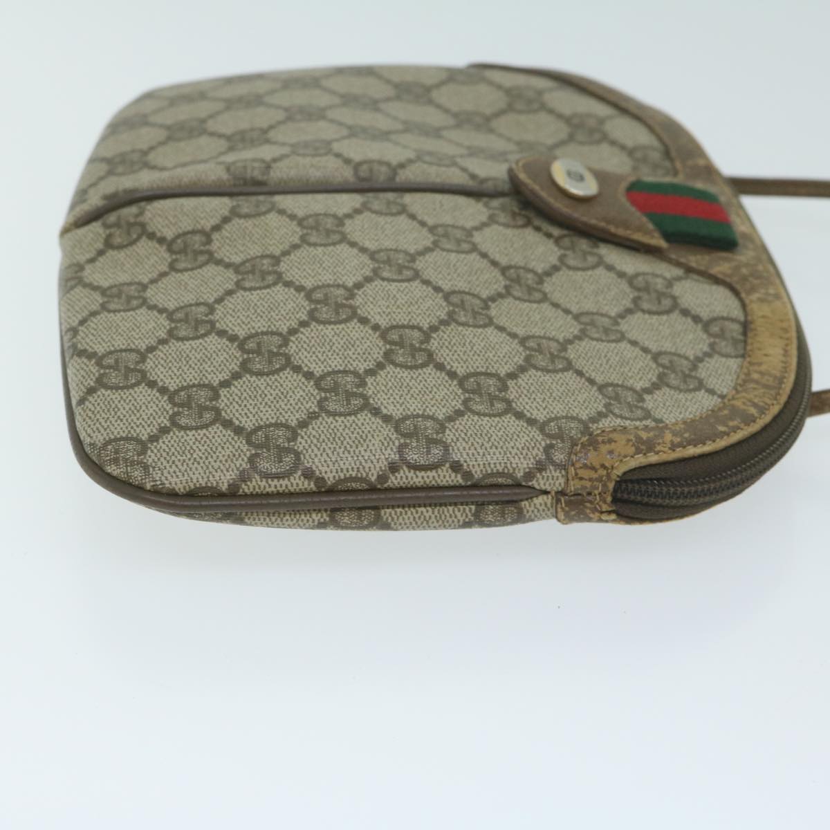GUCCI GG Supreme Web Sherry Line Shoulder Bag Beige Red 98 02 047  th4497