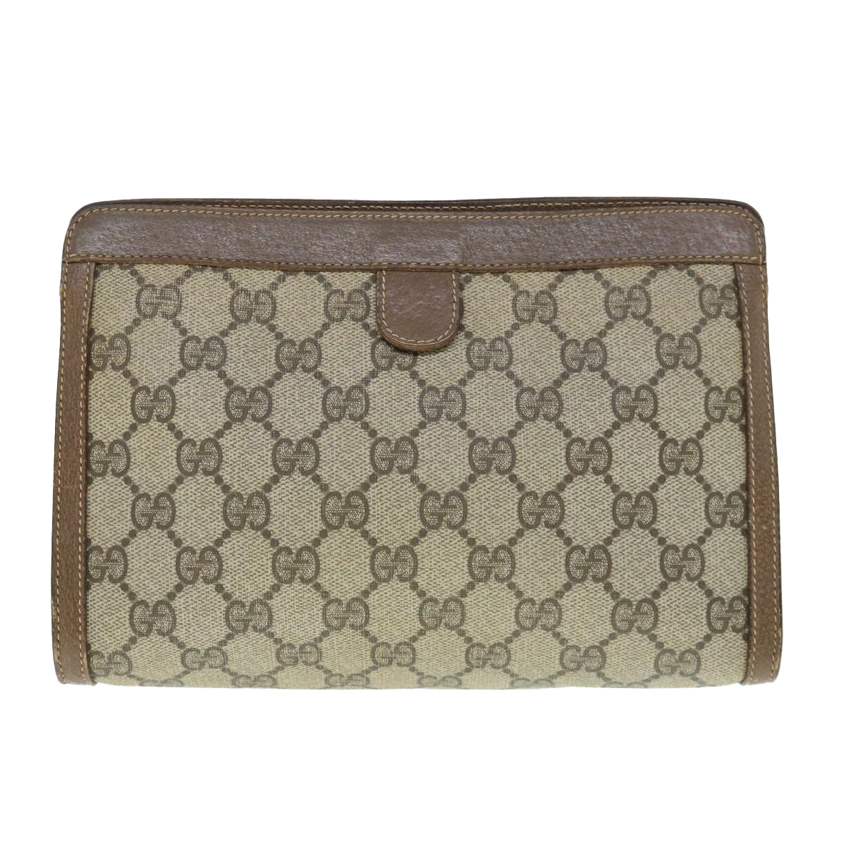 GUCCI GG Supreme Web Sherry Line Clutch Bag Beige Red 89 01 032  th4508