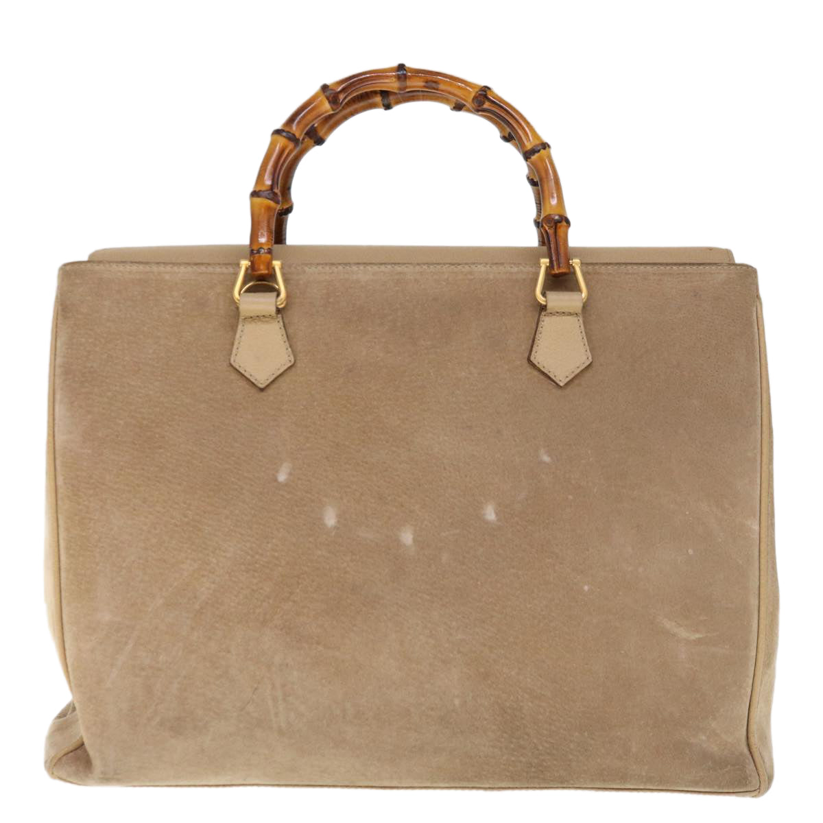 GUCCI Bamboo Hand Bag Suede 2way Beige 002 123 0322  th4517