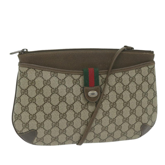 GUCCI GG Supreme Web Sherry Line Shoulder Bag PVC Beige 904 02 026  th4518