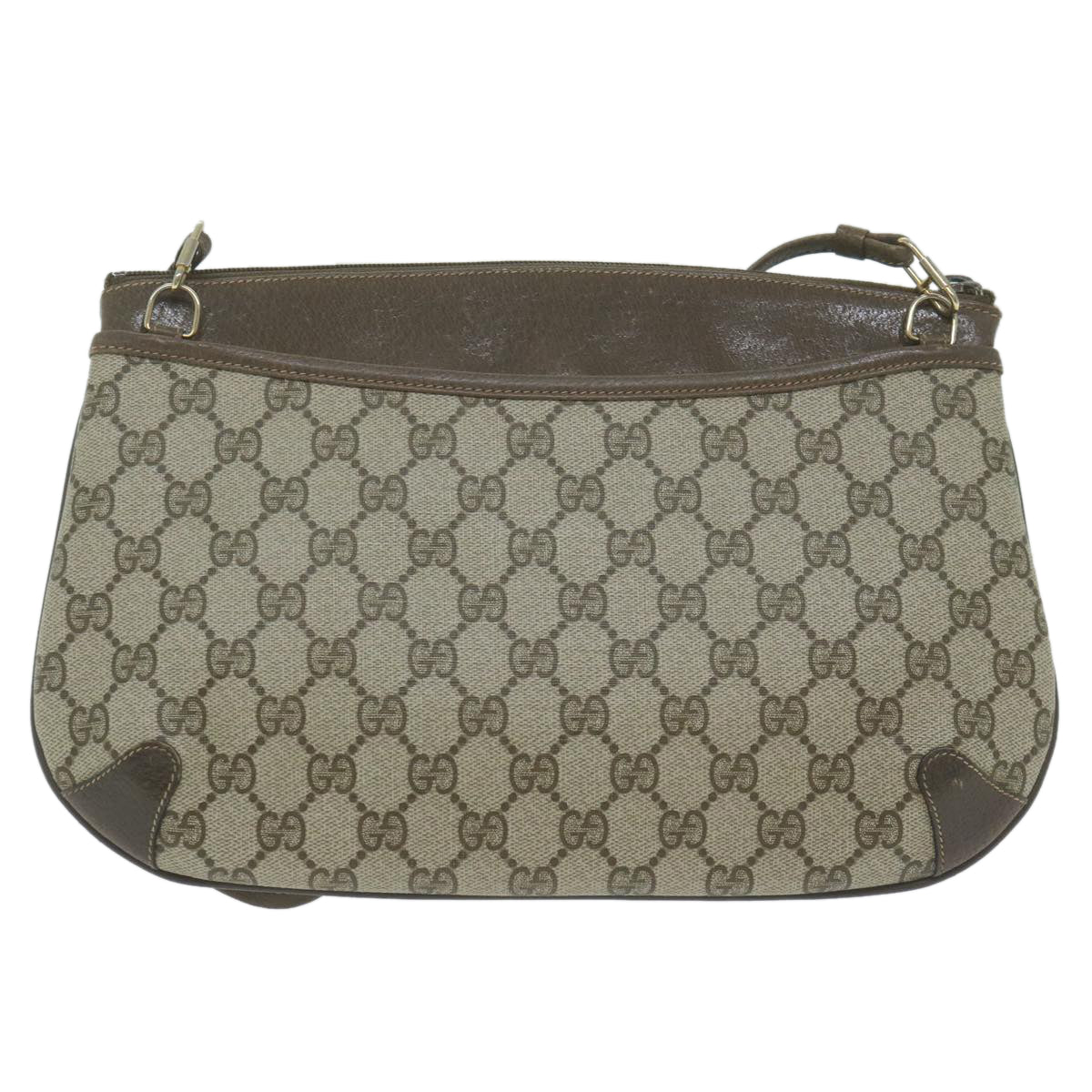 GUCCI GG Supreme Web Sherry Line Shoulder Bag PVC Beige 904 02 026  th4518