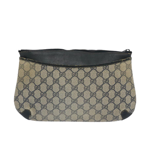 GUCCI GG Supreme Sherry Line Clutch Bag PVC Red Navy 39 02 026  th4564