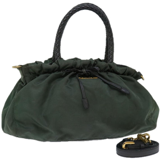 Luxury PradaHand Bag Nylon 2way Green th4577