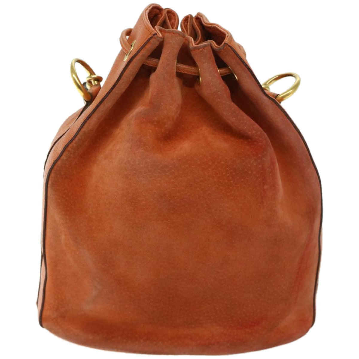 GUCCI Bamboo Hand Bag Suede Leather 2way Orange 001 2865 1657  th4580