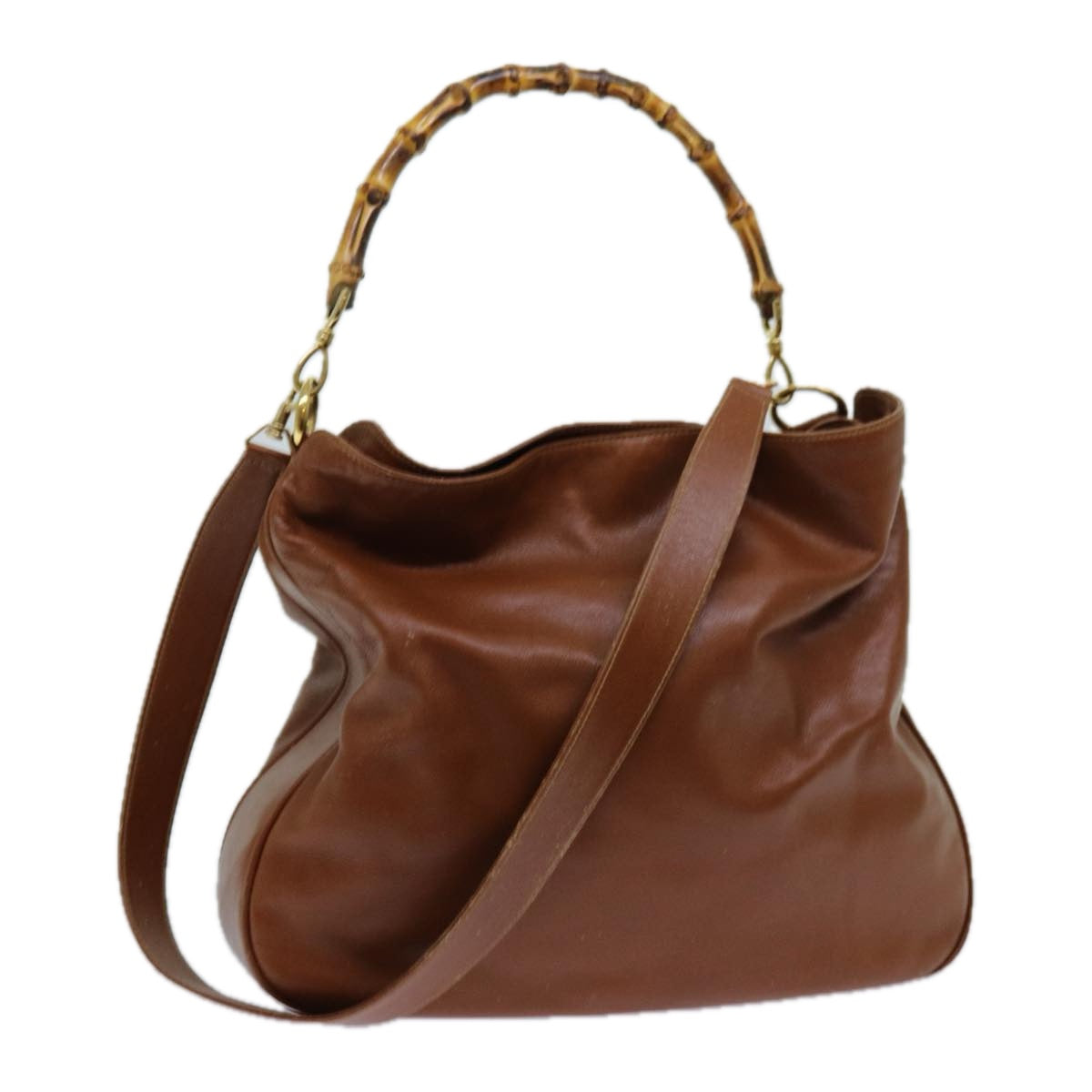 Luxury Gucci Trending 2025 Bamboo Hand Bag Leather 2way Brown 001 7265 1577  th4632