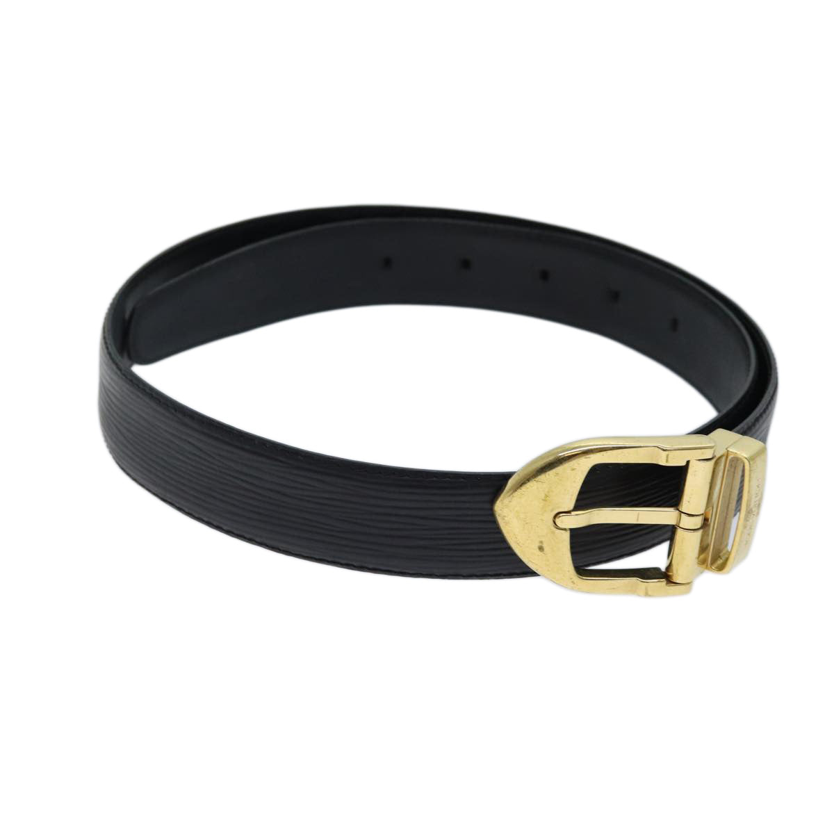 LOUIS VUITTON Epi Belt 85/34 Black LV th4688