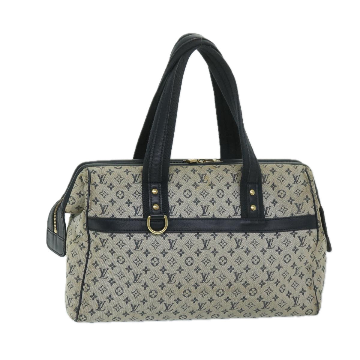 LOUIS VUITTON Monogram Mini Josephine GM Hand Bag Blue M92211 LV th4720