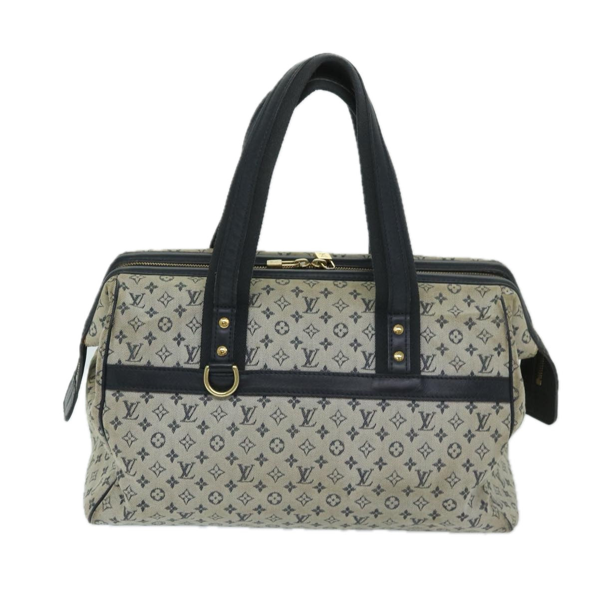 LOUIS VUITTON Monogram Mini Josephine GM Hand Bag Blue M92211 LV th4720