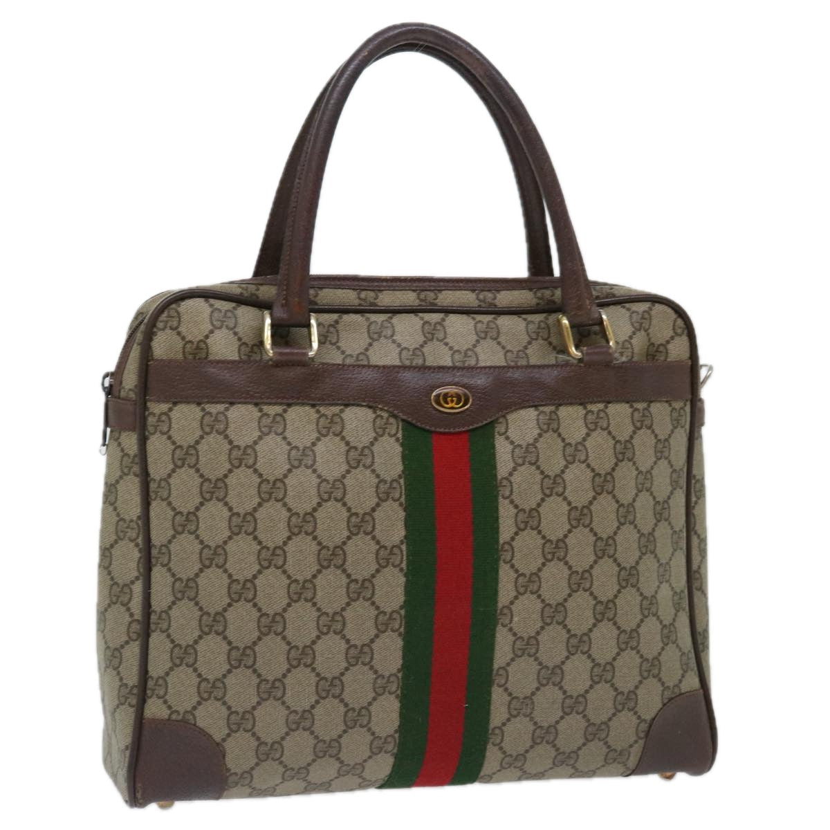Luxury Gucci Trending 2025 GG Supreme Web Sherry Line Hand Bag PVC Beige Red 904 02 015  th4757