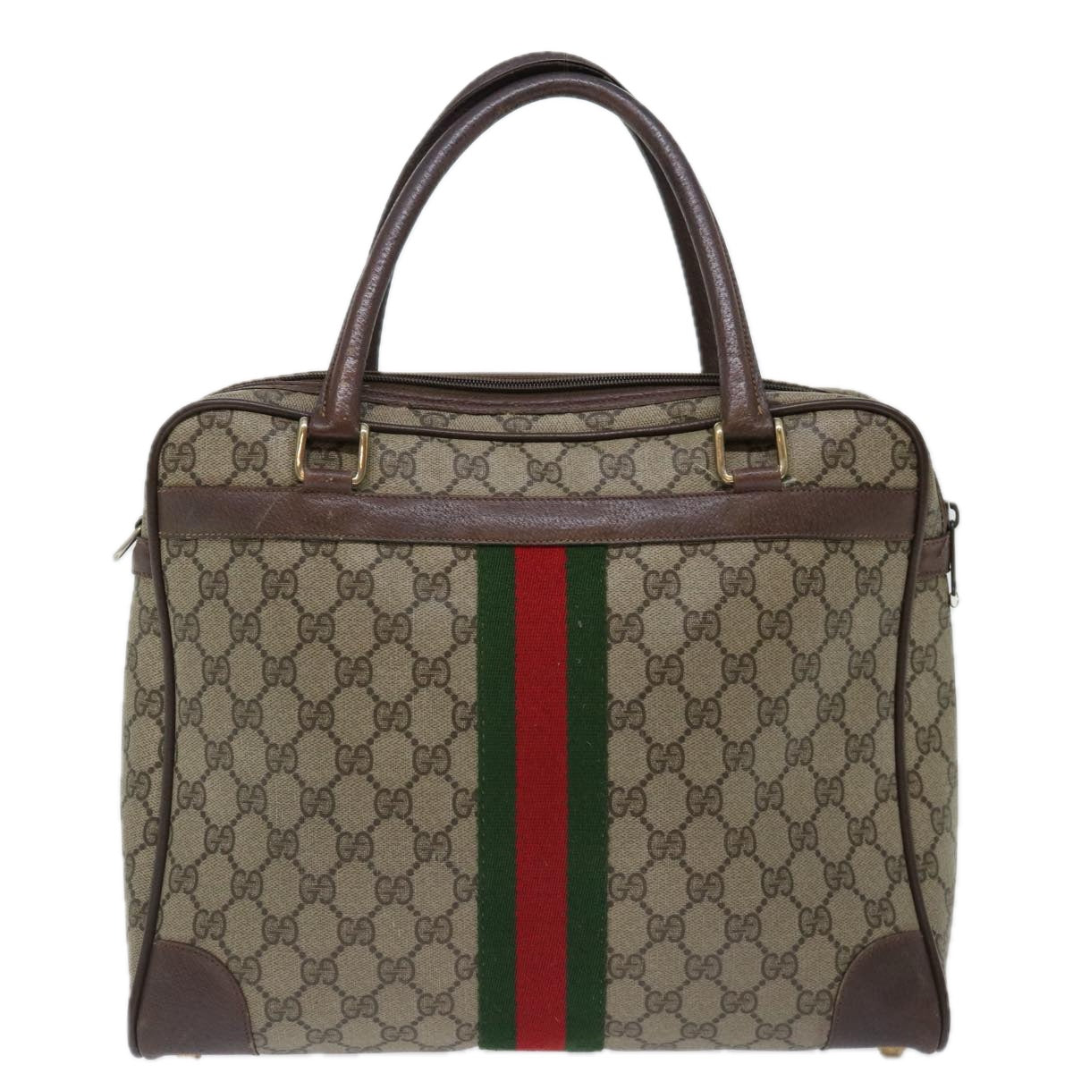 Luxury Gucci Trending 2025 GG Supreme Web Sherry Line Hand Bag PVC Beige Red 904 02 015  th4757