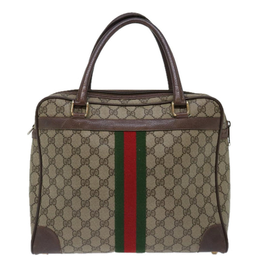 Luxury Gucci Trending 2025 GG Supreme Web Sherry Line Hand Bag PVC Beige Red 904 02 015  th4757