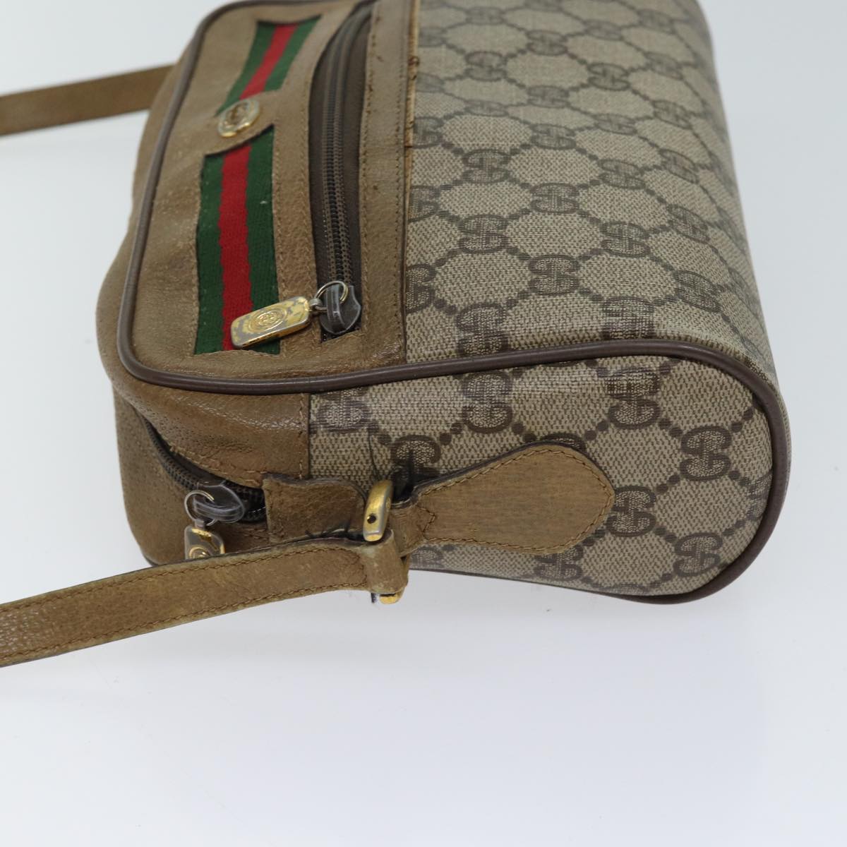 Luxury Gucci Trending 2025 GG Supreme Web Sherry Line Shoulder Bag PVC Beige 56 02 087  th4779