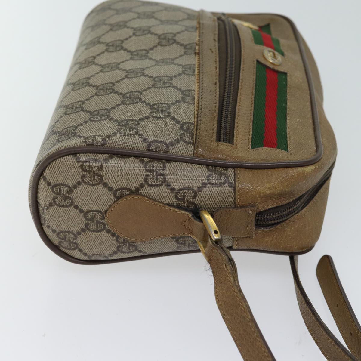 Luxury Gucci Trending 2025 GG Supreme Web Sherry Line Shoulder Bag PVC Beige 56 02 087  th4779