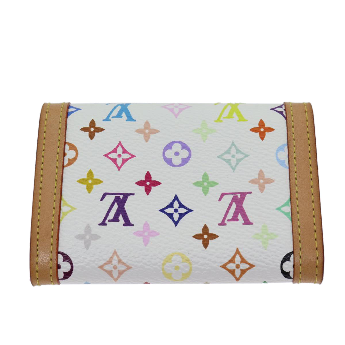 LOUIS VUITTON Monogram Multicolor Porte Monnaie Plat White M92657 LV th4784