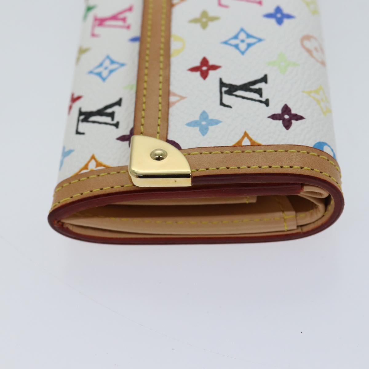 LOUIS VUITTON Monogram Multicolor Porte Monnaie Plat White M92657 LV th4784