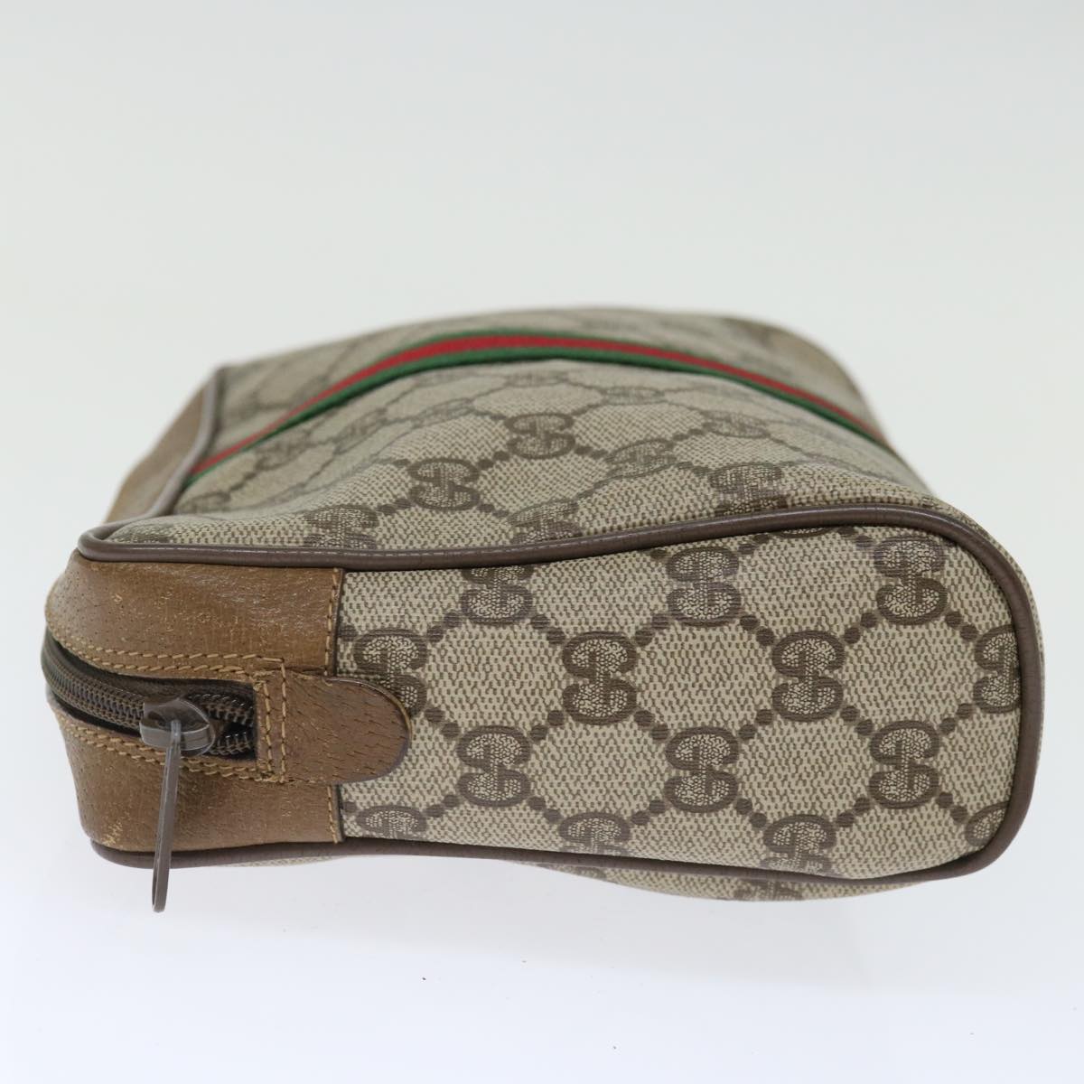 Luxury Gucci Trending 2025 GG Supreme Web Sherry Line Clutch Bag PVC Beige Red 89 01 012  th4807