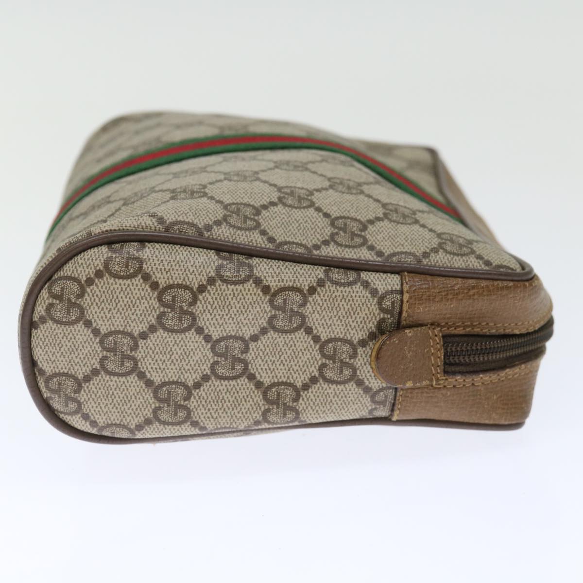Luxury Gucci Trending 2025 GG Supreme Web Sherry Line Clutch Bag PVC Beige Red 89 01 012  th4807