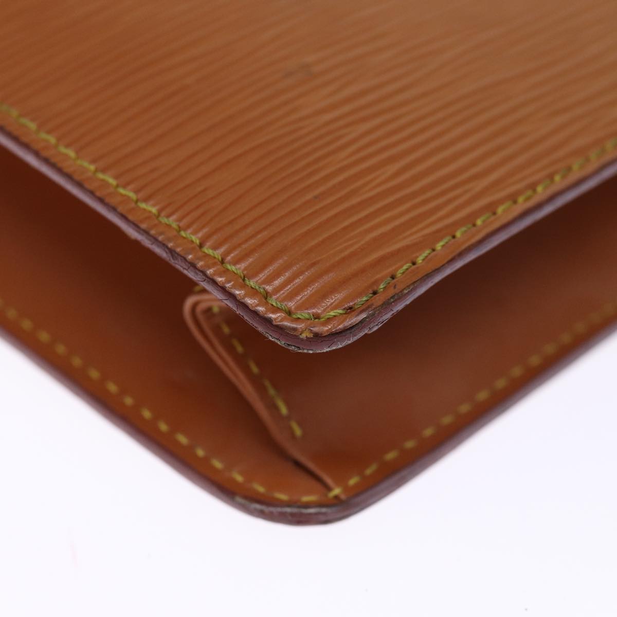 LOUIS VUITTON Epi Pochette Homme Bag Brown Zipang gold M52528 LV th4899