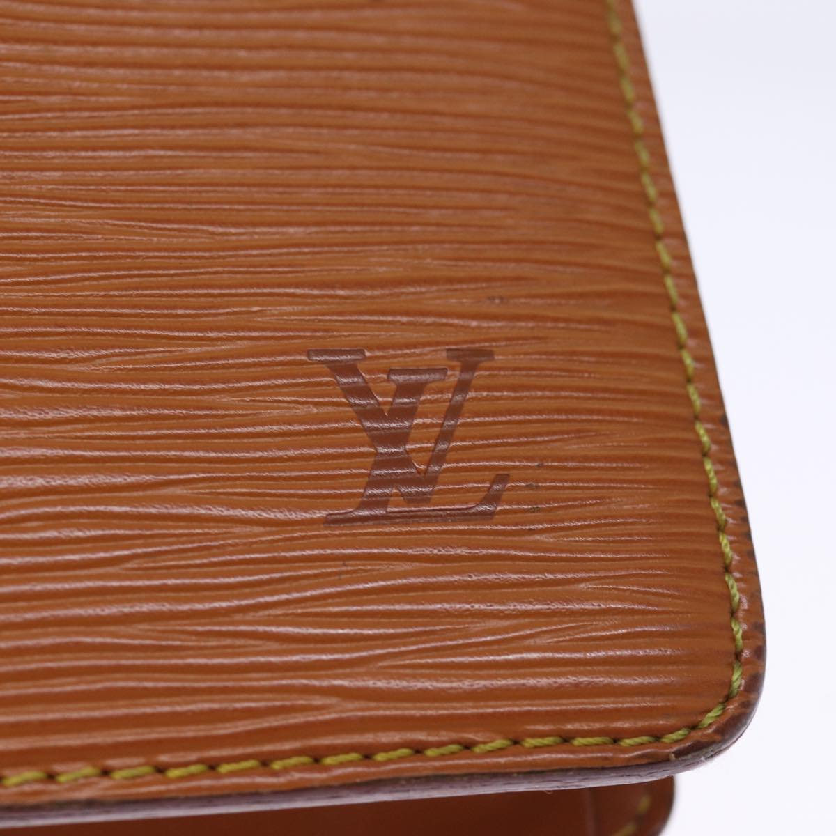 LOUIS VUITTON Epi Pochette Homme Bag Brown Zipang gold M52528 LV th4899