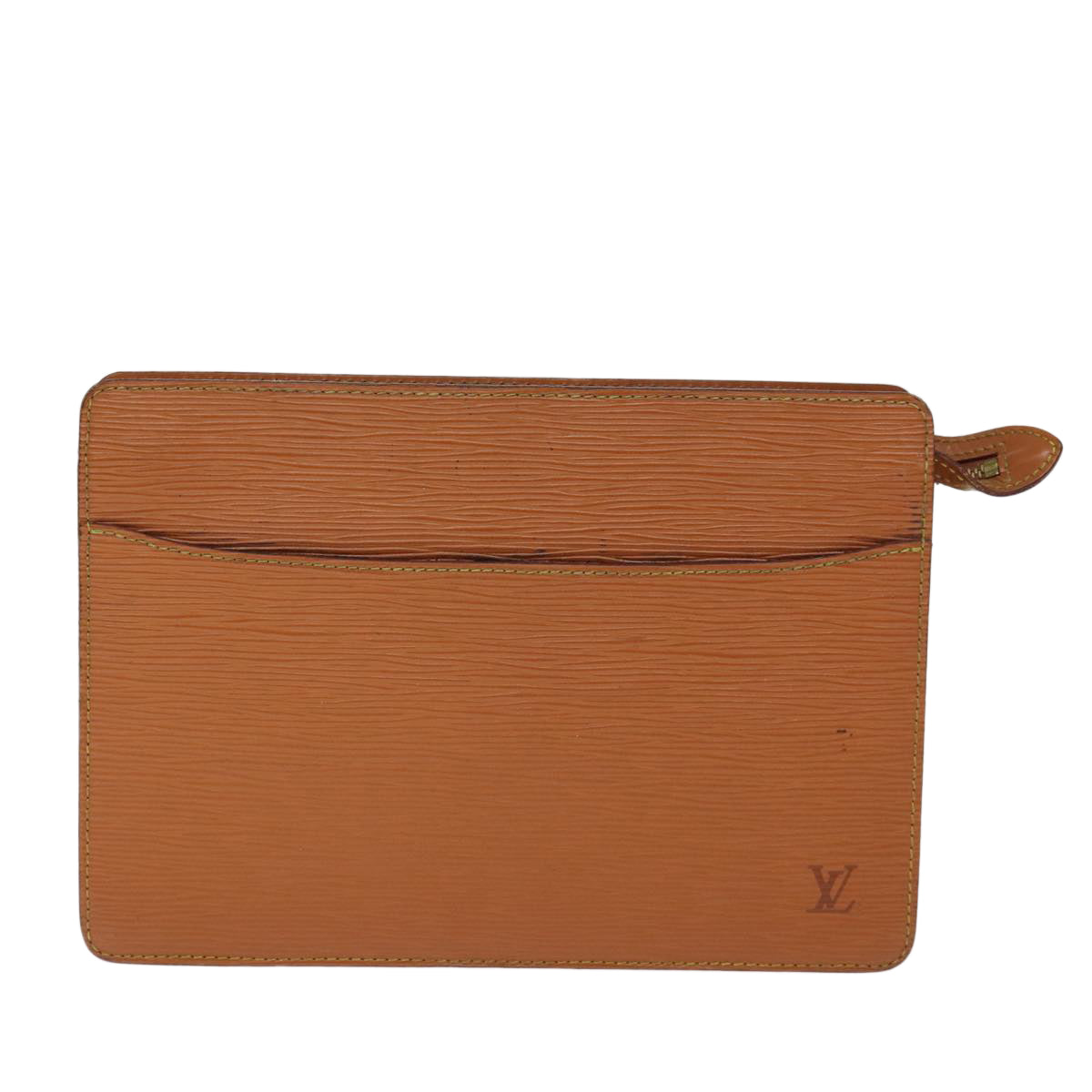 LOUIS VUITTON Epi Pochette Homme Bag Brown Zipang gold M52528 LV th4899
