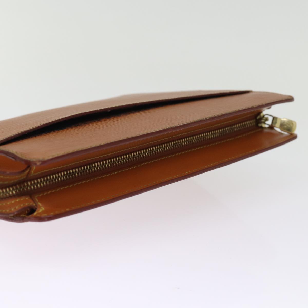 LOUIS VUITTON Epi Pochette Homme Bag Brown Zipang gold M52528 LV th4899