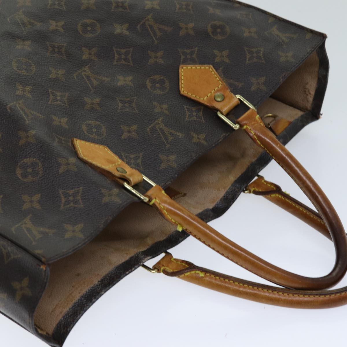 LOUIS VUITTON Monogram Sac Plat Hand Bag M51140 LV th4922