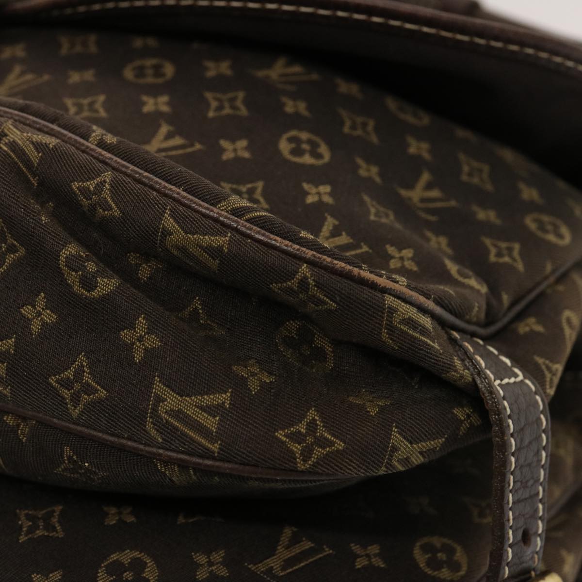 LOUIS VUITTON Monogram Mini Lin Saumur PM Shoulder Bag Ebene M95227 th4927