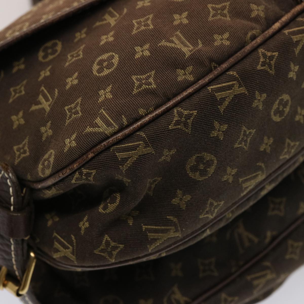 LOUIS VUITTON Monogram Mini Lin Saumur PM Shoulder Bag Ebene M95227 th4927