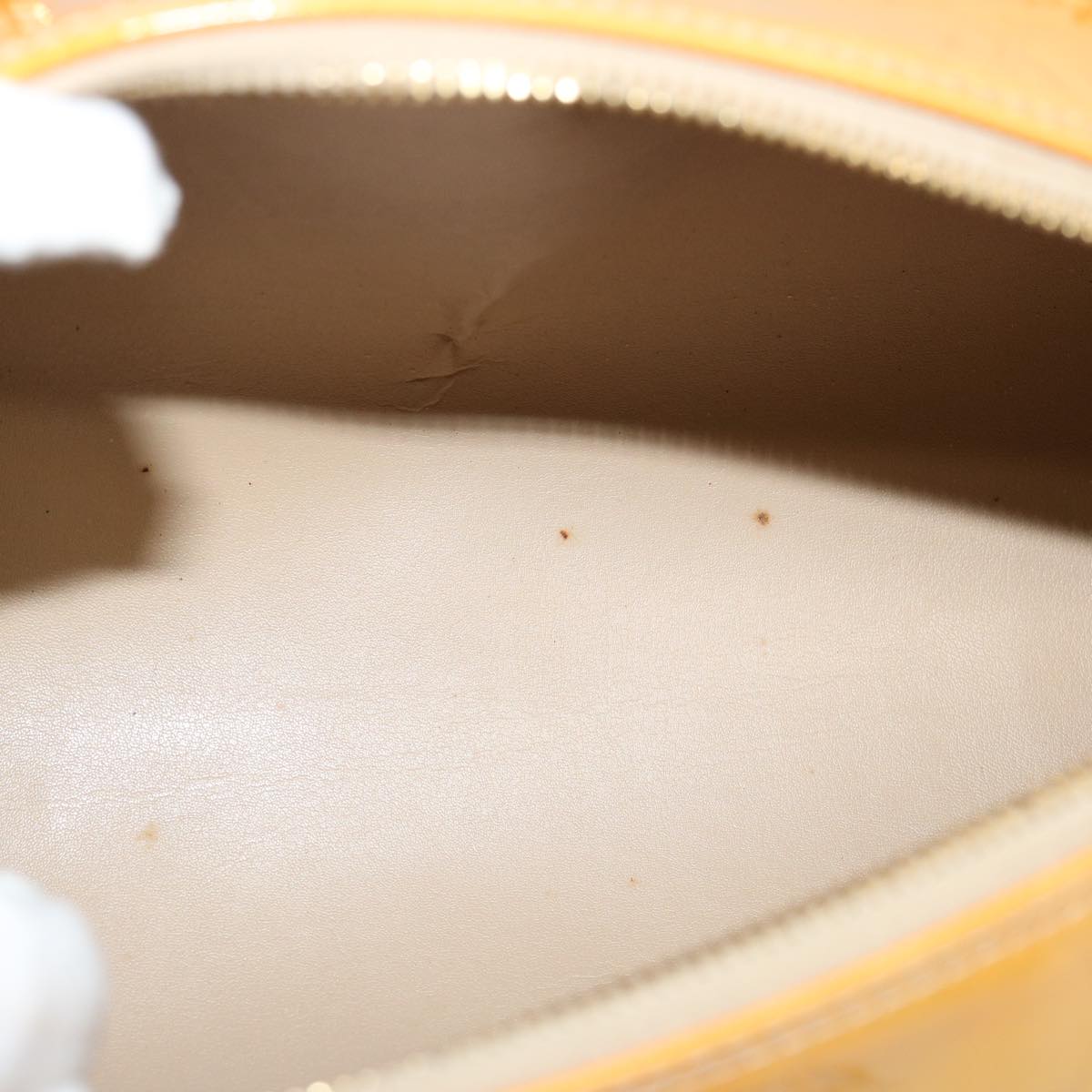 LOUIS VUITTON Monogram Vernis Bedford Hand Bag Beige M91006 LV th4939