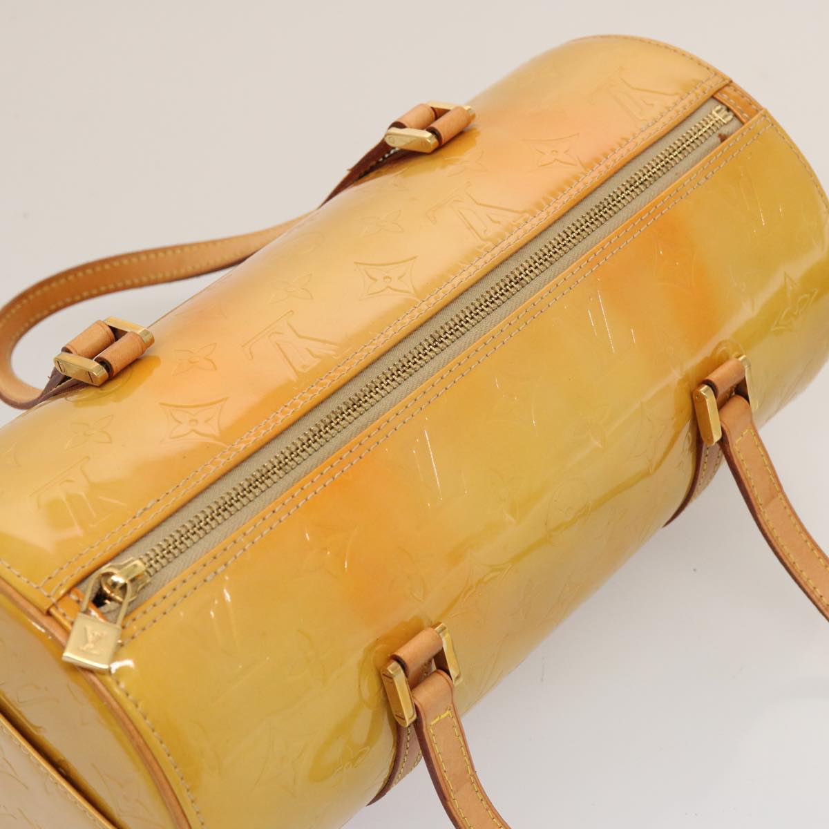 LOUIS VUITTON Monogram Vernis Bedford Hand Bag Beige M91006 LV th4939