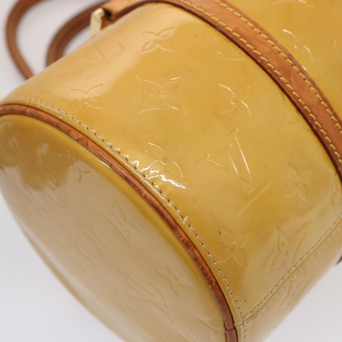 LOUIS VUITTON Monogram Vernis Bedford Hand Bag Beige M91006 LV th4940