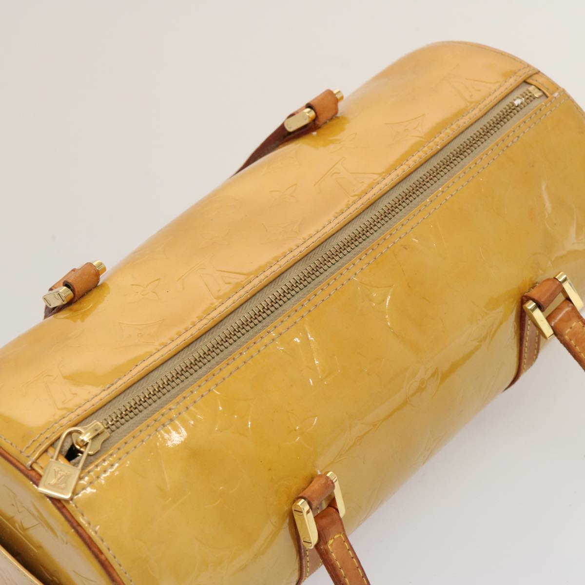 LOUIS VUITTON Monogram Vernis Bedford Hand Bag Beige M91006 LV th4940