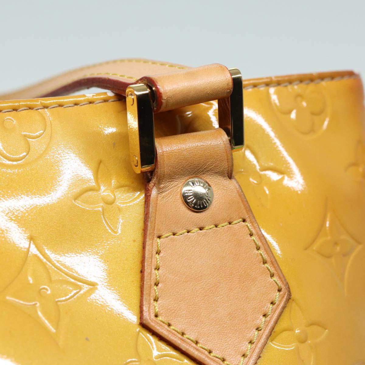 LOUIS VUITTON Monogram Vernis Houston Hand Bag Beige M91004 LV th5141