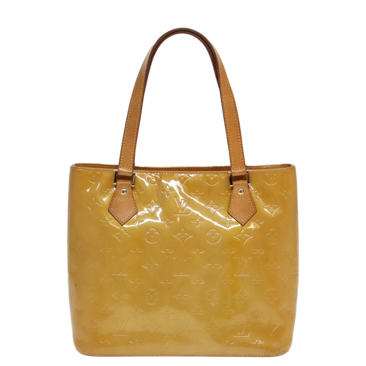 LOUIS VUITTON Monogram Vernis Houston Hand Bag Beige M91004 LV th5141