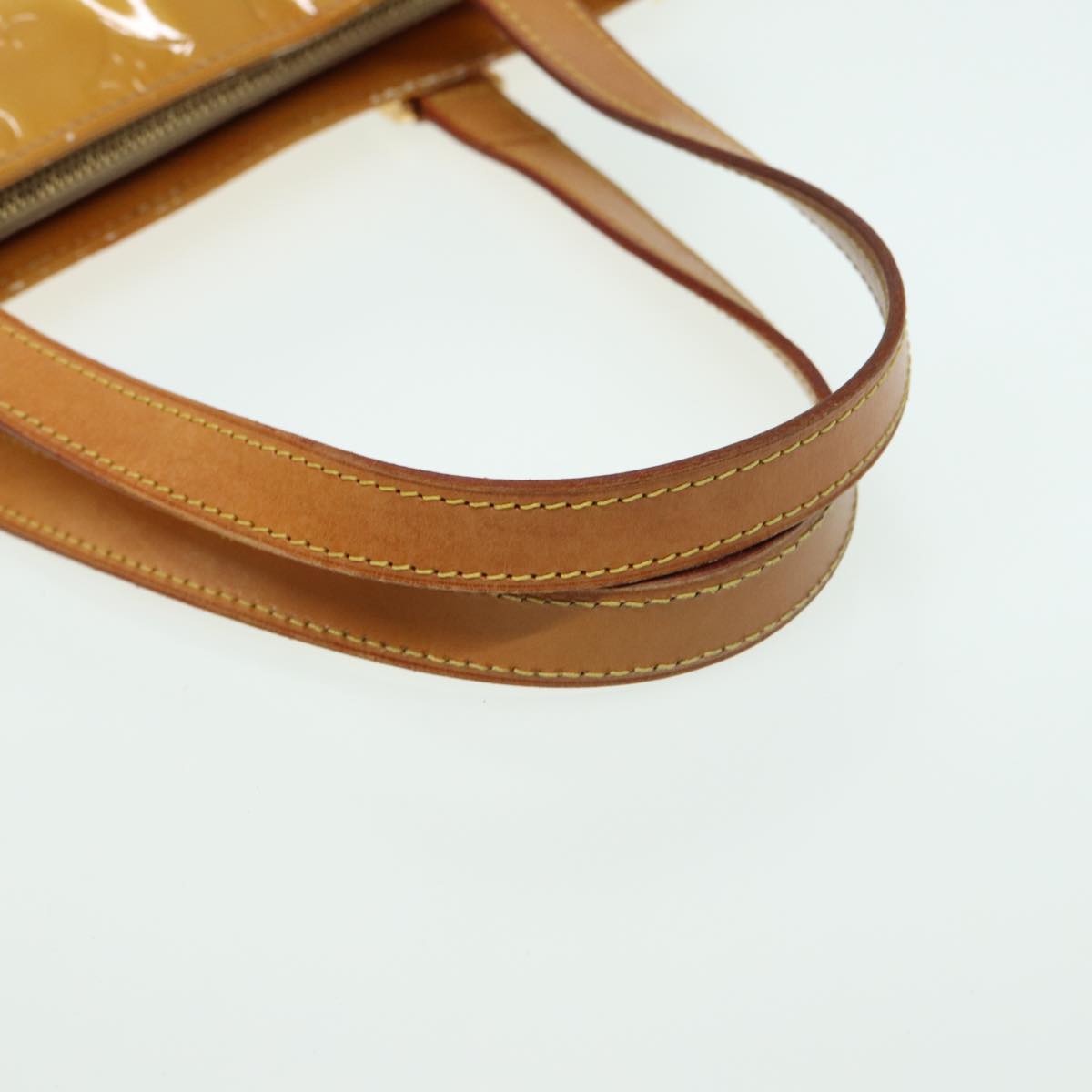 LOUIS VUITTON Monogram Vernis Houston Hand Bag Beige M91004 LV th5141