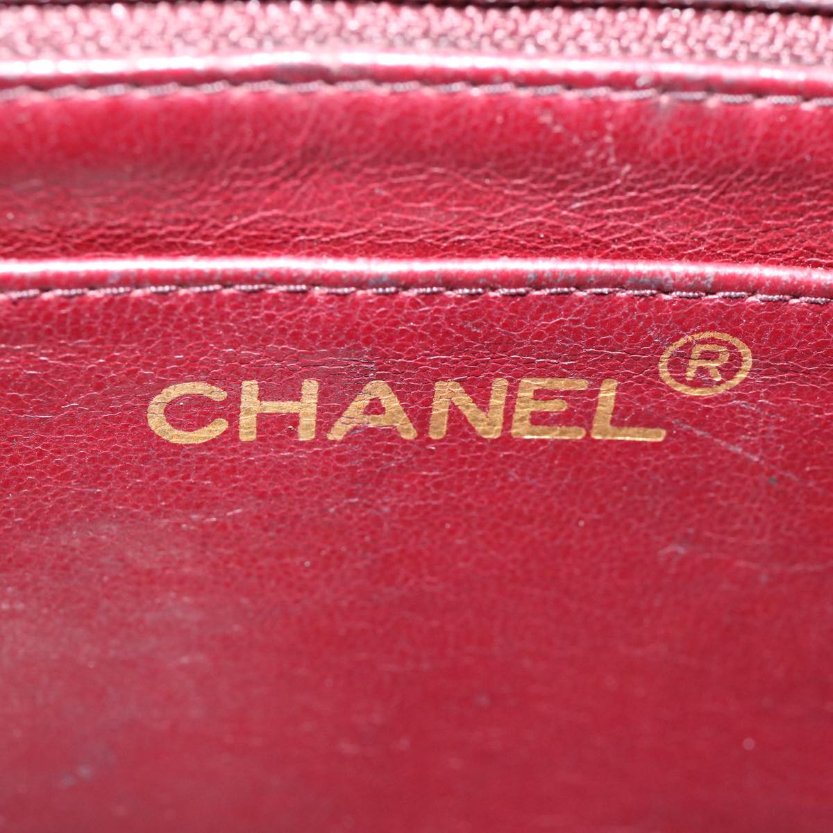CHANEL Diana Matelasse Chain Flap Shoulder Bag Lamb Skin Black Gold  25036A