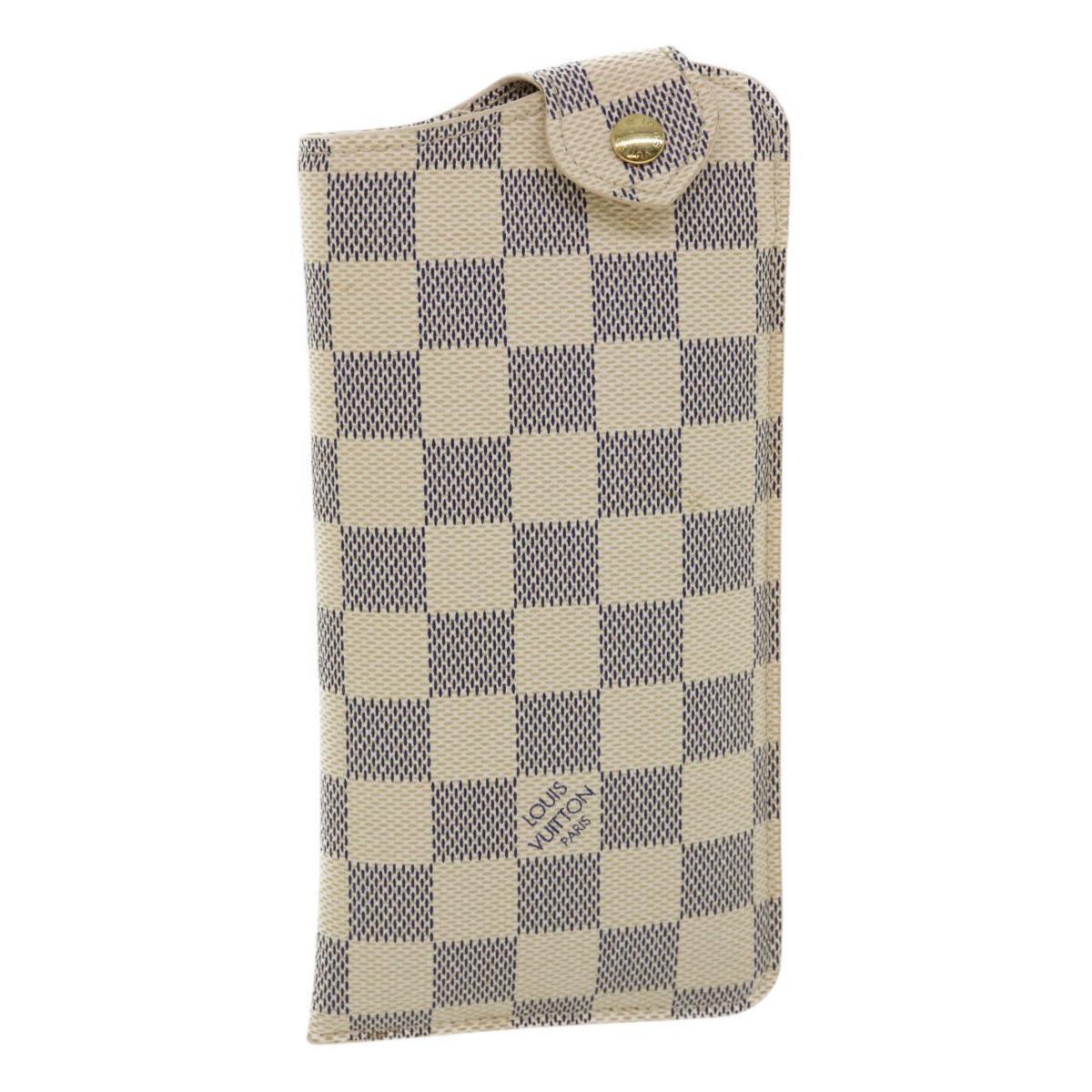 LOUIS VUITTON Damier Azur Etui A Lunettes MM Glasses Case N60025 LV am259b